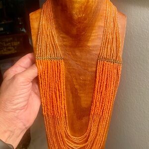 Elegant Orange Beaded Necklace